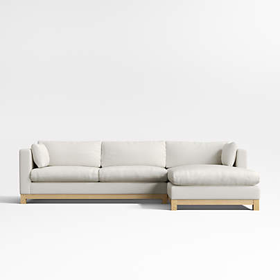 Pacific Wood Base 2-Piece Sectional Sofa with Chaise Lounge