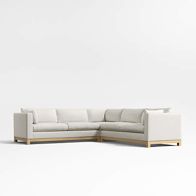 Pacific Wood Base 3-Piece L-Shaped Sectional Sofa