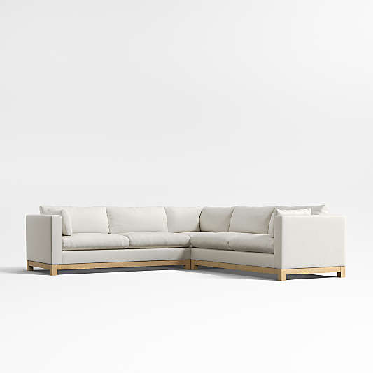 Pacific Wood Base 3-Piece L-Shaped Sectional Sofa