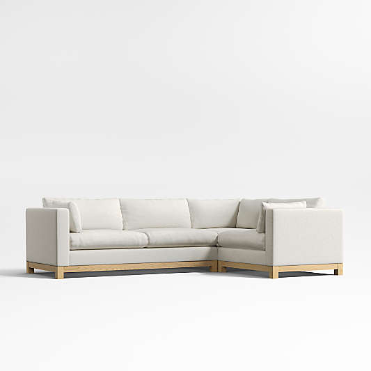 Pacific Wood Base 3-Piece L-Shaped Sectional Sofa