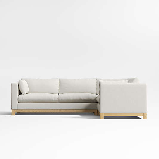 Pacific Wood Base 3-Piece L-Shaped Sectional Sofa