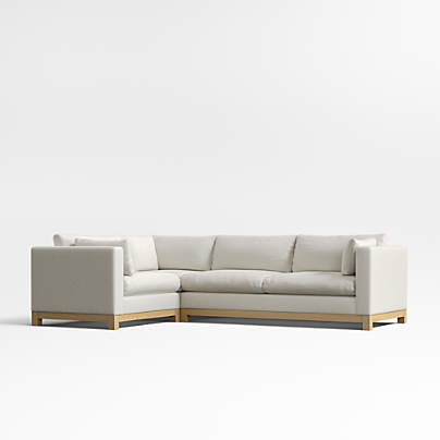 Pacific Wood Base 3-Piece L-Shaped Sectional Sofa