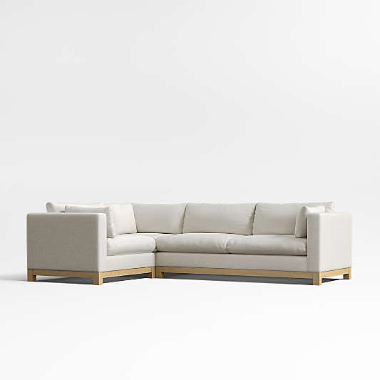 Pacific Wood Base 3-Piece L-Shaped Sectional Sofa