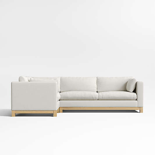 Pacific Wood Base 3-Piece L-Shaped Sectional Sofa