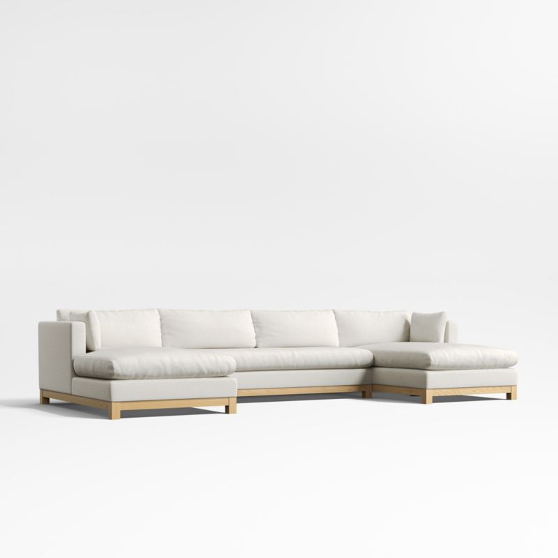 Pacific Wood Bench Seat 3-Piece U-Shaped Sectional Sofa - image 0 of 9