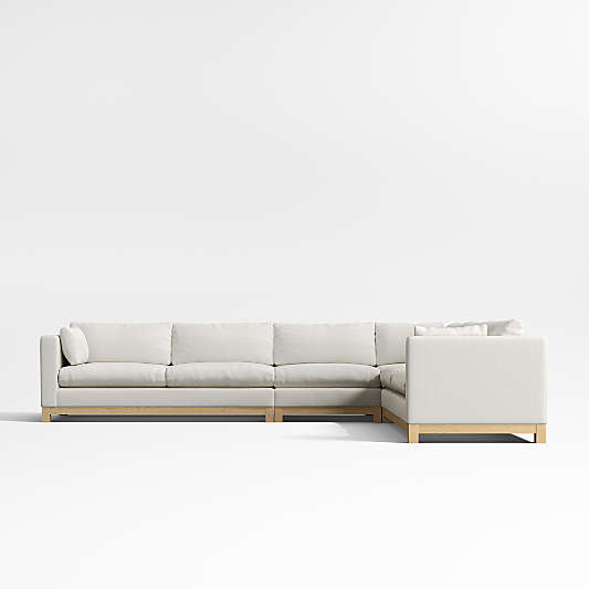 Pacific Wood Base 4-Piece L-Shaped Sectional Sofa