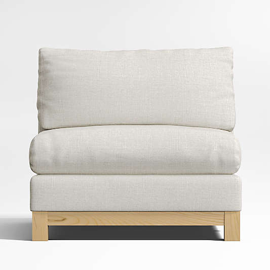 Pacific Wood Base Armless Chair Sectional Piece