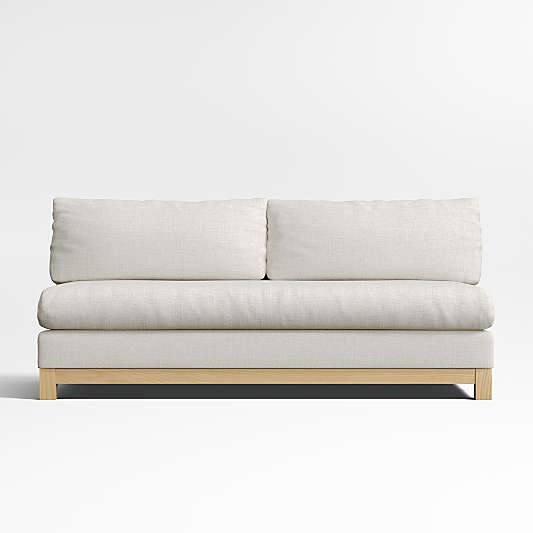 Pacific Wood Base Bench Armless Sofa Sectional Piece