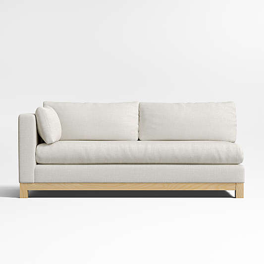 Pacific Wood Base Bench Left-Arm Sofa Sectional Piece