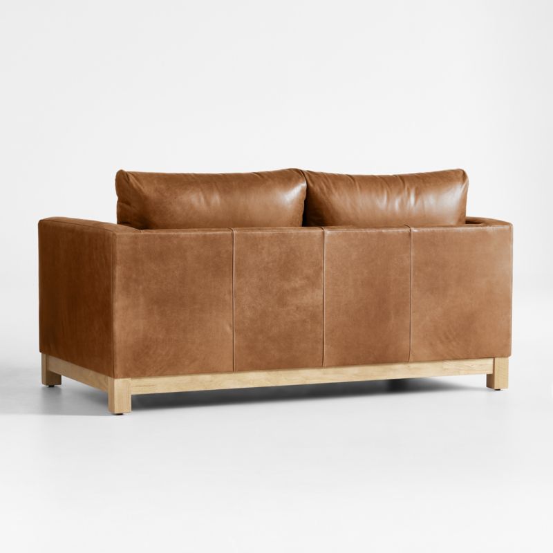 Pacific Wood Bench Leather Apartment Sofa - image 5 of 8