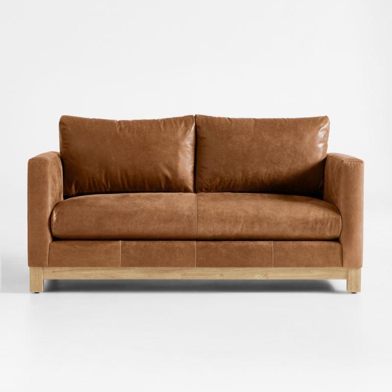 Pacific Wood Bench Leather Apartment Sofa - image 0 of 8