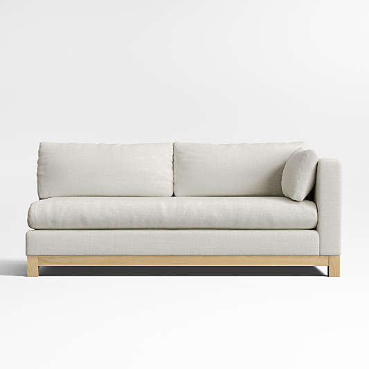 Pacific Wood Base Bench Right-Arm Sofa Sectional Piece