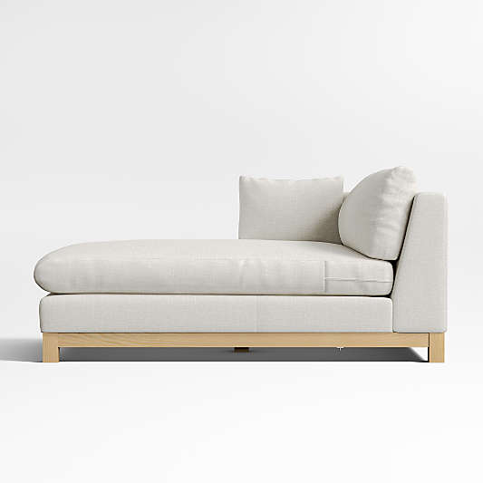 Pacific Wood Base Left-Arm Chaise Lounge Sectional Piece