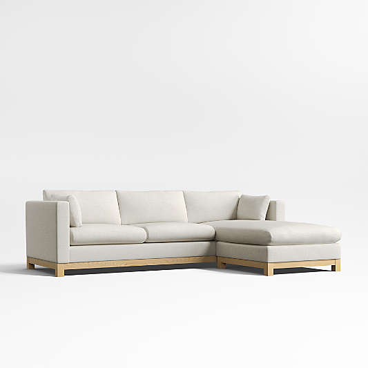 Pacific Wood Base 103" Reversible Chaise Lounge Sectional Sofa
