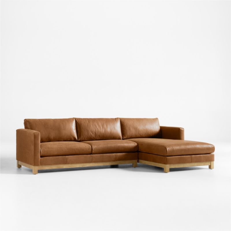 Pacific Wood Leather 2-Piece Chaise Sectional Sofa - image 3 of 8