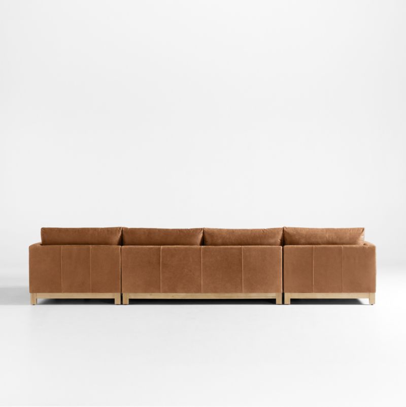 Pacific Wood Leather 3-Piece U-Shaped Sectional Sofa - image 4 of 5