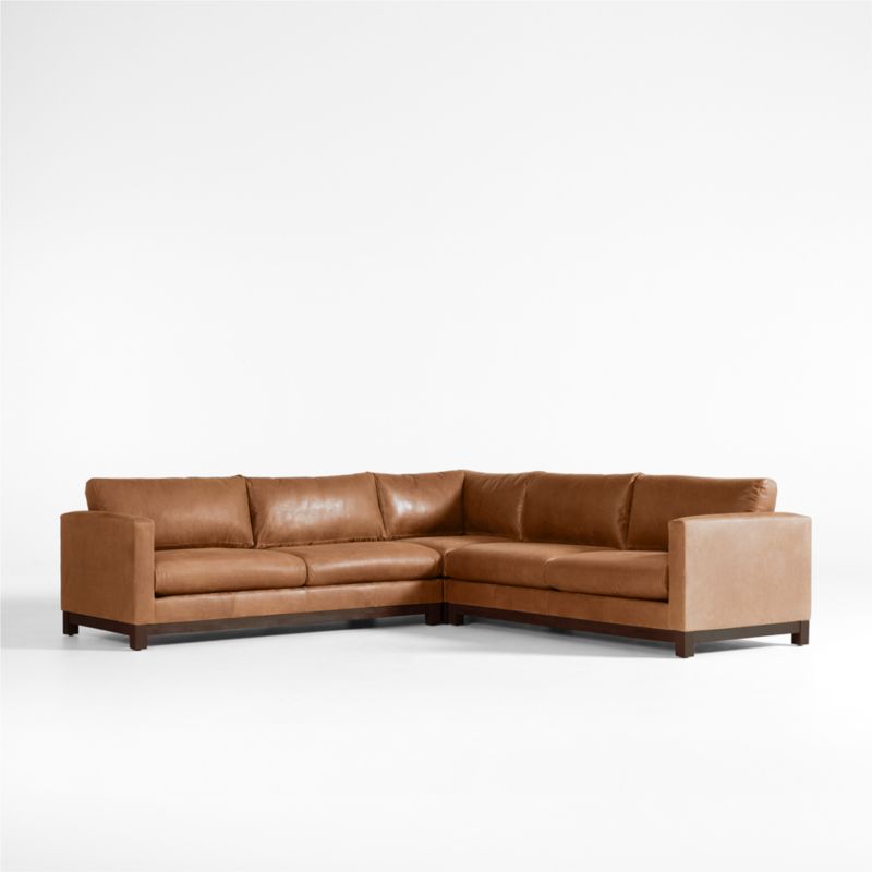 Pacific Wood Leather 3-Piece L-Shaped Sectional Sofa - image 4 of 6