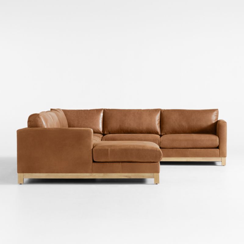 Pacific Wood Leather 4-Piece Corner Sectional Sofa with Chaise Lounge - image 3 of 6