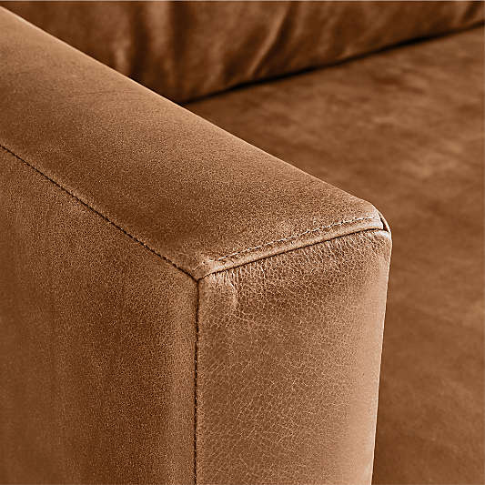 Pacific Wood Base 2-Piece Leather Sectional Sofa with Chaise Lounge