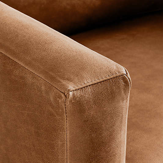Pacific Wood Base 39" Leather Chair