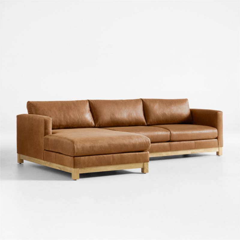 Pacific Wood Leather 2-Piece Chaise Sectional Sofa - image 3 of 7