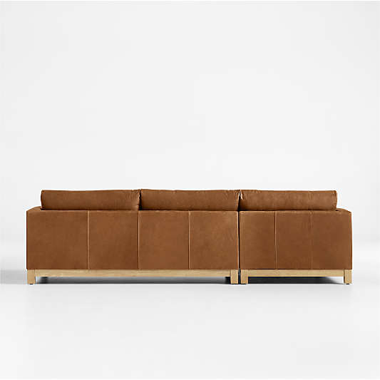 Pacific Wood Leather 2-Piece Chaise Sectional Sofa