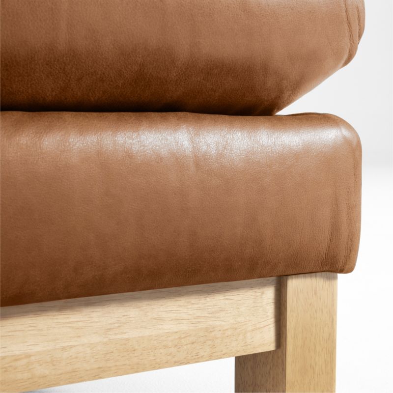 Pacific Wood Leather Ottoman - image 3 of 4