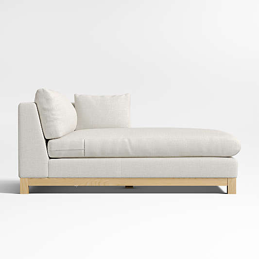 Pacific Wood Base Right-Arm Chaise Lounge Sectional Piece