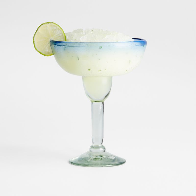 Pacifico Blue Rim Margarita Glass