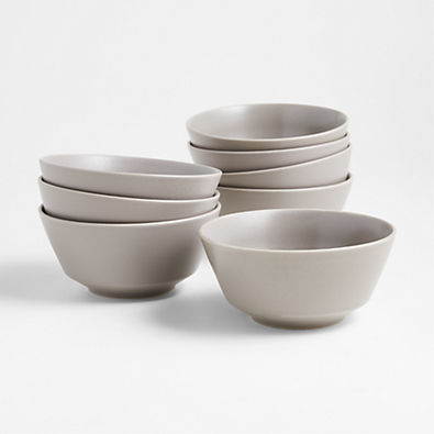 View Paige Grey Bowls, Set of 8 details