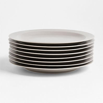 View Paige Grey Dinner Plates, Set of 8 details