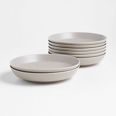 View Paige Grey Low Bowls, Set of 8 details