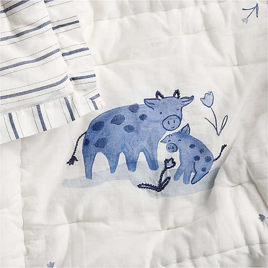 Painted Pasture Organic Cotton Voile Baby Crib Quilt