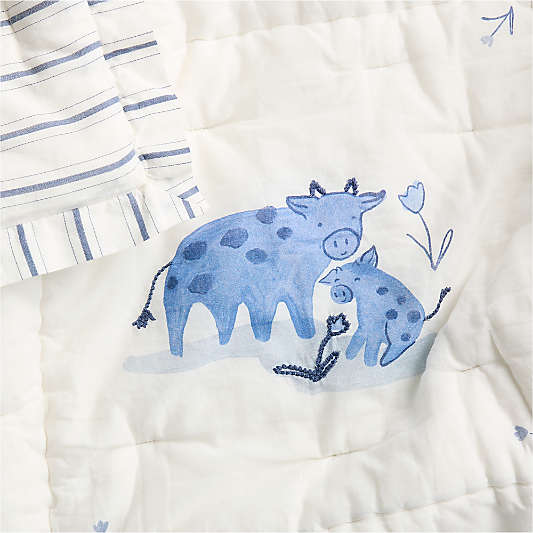 Painted Pasture Organic Cotton Voile Baby Crib Quilt
