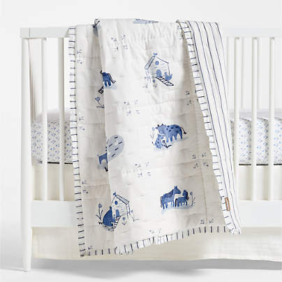 Painted Pasture Organic Cotton Voile Baby Crib Quilt