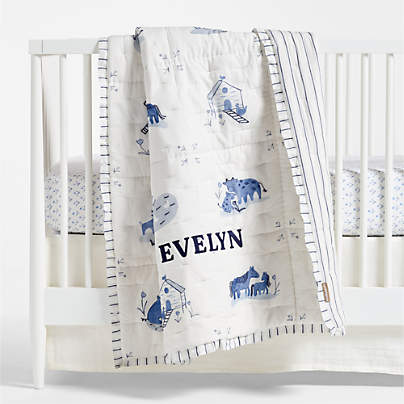 Painted Pasture 100% Organic Cotton Voile Baby Crib Quilt