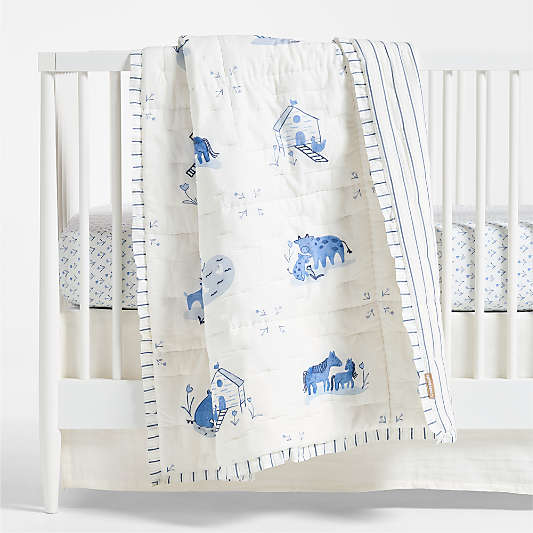 Painted Pasture Organic Cotton Voile Baby Crib Quilt