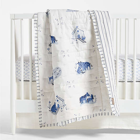 Painted Pasture Organic Cotton Voile Baby Crib Quilt