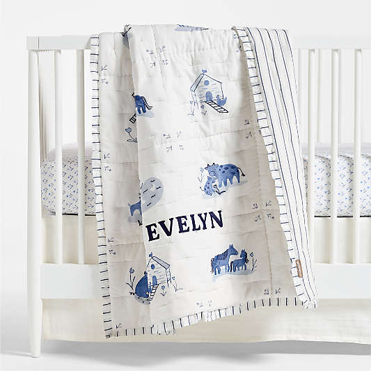 Painted Pasture 100% Organic Cotton Voile Baby Crib Quilt