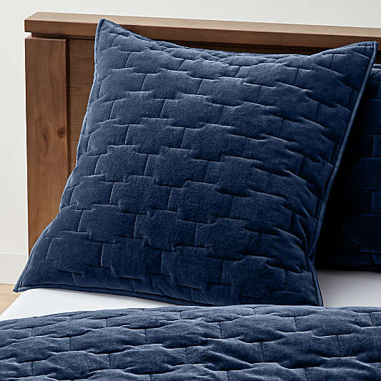 Palazzo Euro Blue Velvet Sham