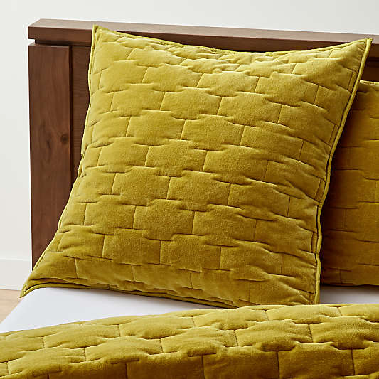 Palazzo Euro Mustard Yellow Velvet Sham