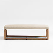 Malin Natural Wood Woven Accent Bench