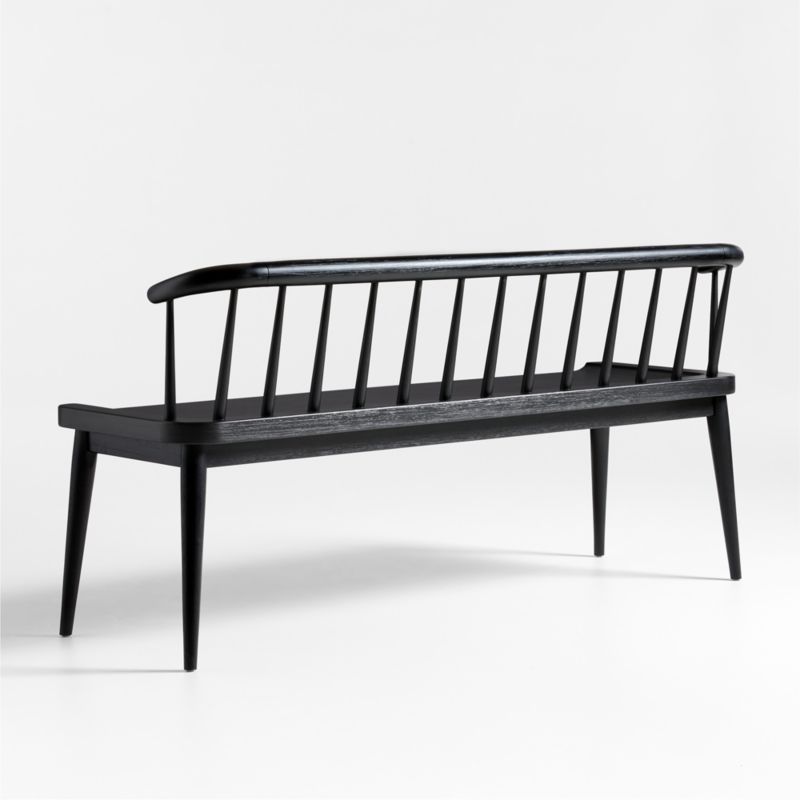 Pali Black Wood Dining Bench - image 9 of 10