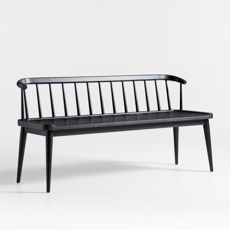 Pali Black Wood Dining Bench - image 3 of 10