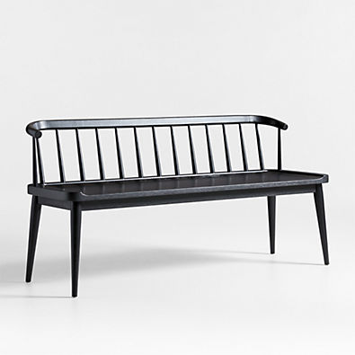 View Pali Black Wood Dining Bench details