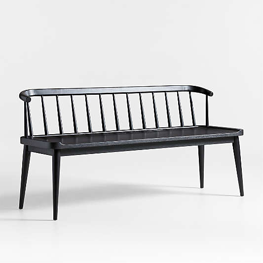 Pali Black Wood Dining Bench