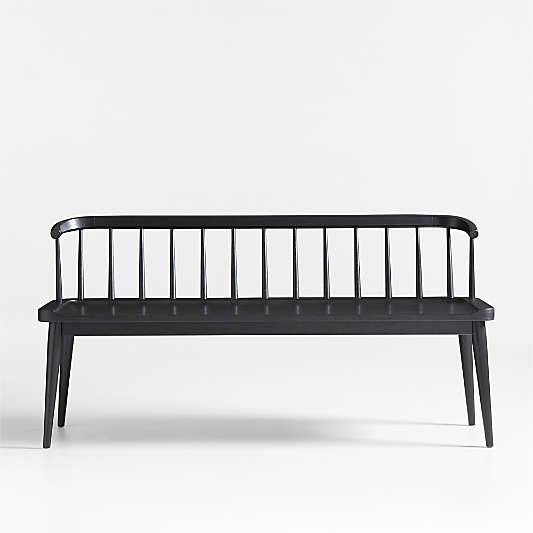 Pali Black Wood Dining Bench