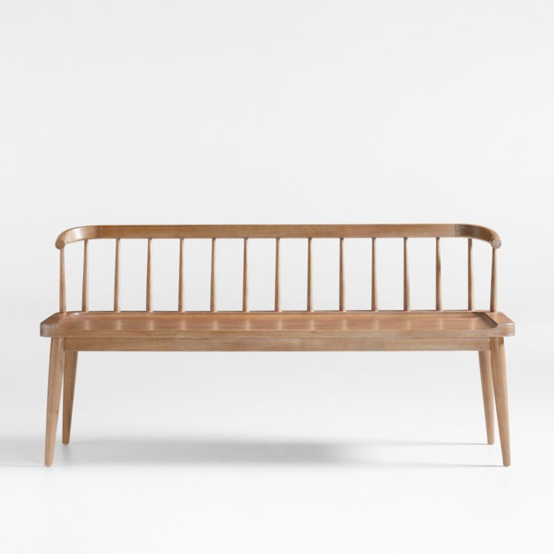 Pali Light Brown Wood Dining Bench + Reviews | Crate & Barrel Canada