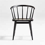Crate and Barrel Crescent Rush Seat Dining Chair Black