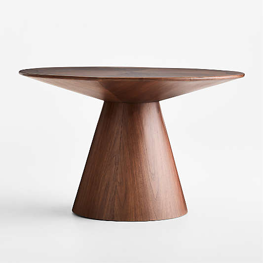 Palisades 48" Walnut Wood Round Pedestal Dining Table